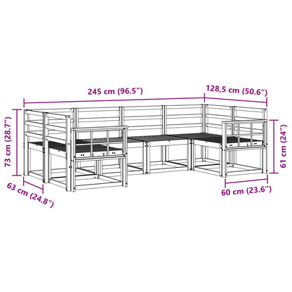 vidaXL Outdoor Sofa Set 6 pcs White Solid Acacia Wood