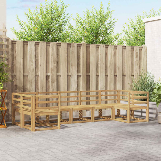vidaXL Outdoor Sofa Set 7 pcs White Solid Acacia Wood
