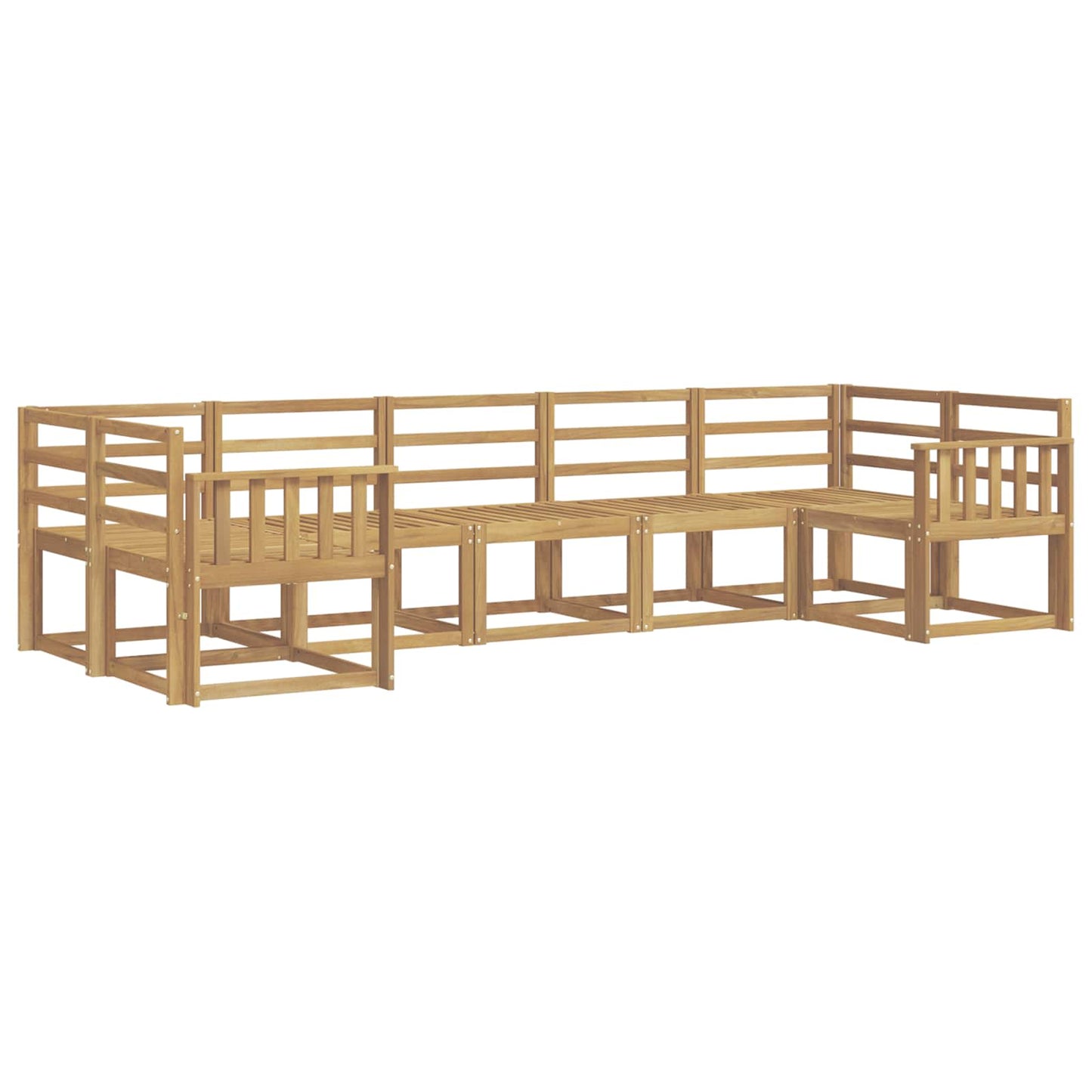 vidaXL Outdoor Sofa Set 7 pcs White Solid Acacia Wood