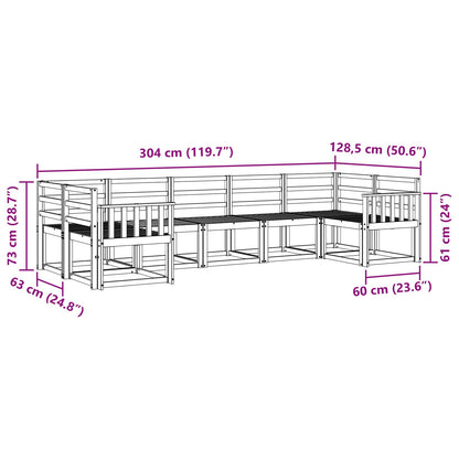 vidaXL Outdoor Sofa Set 7 pcs White Solid Acacia Wood