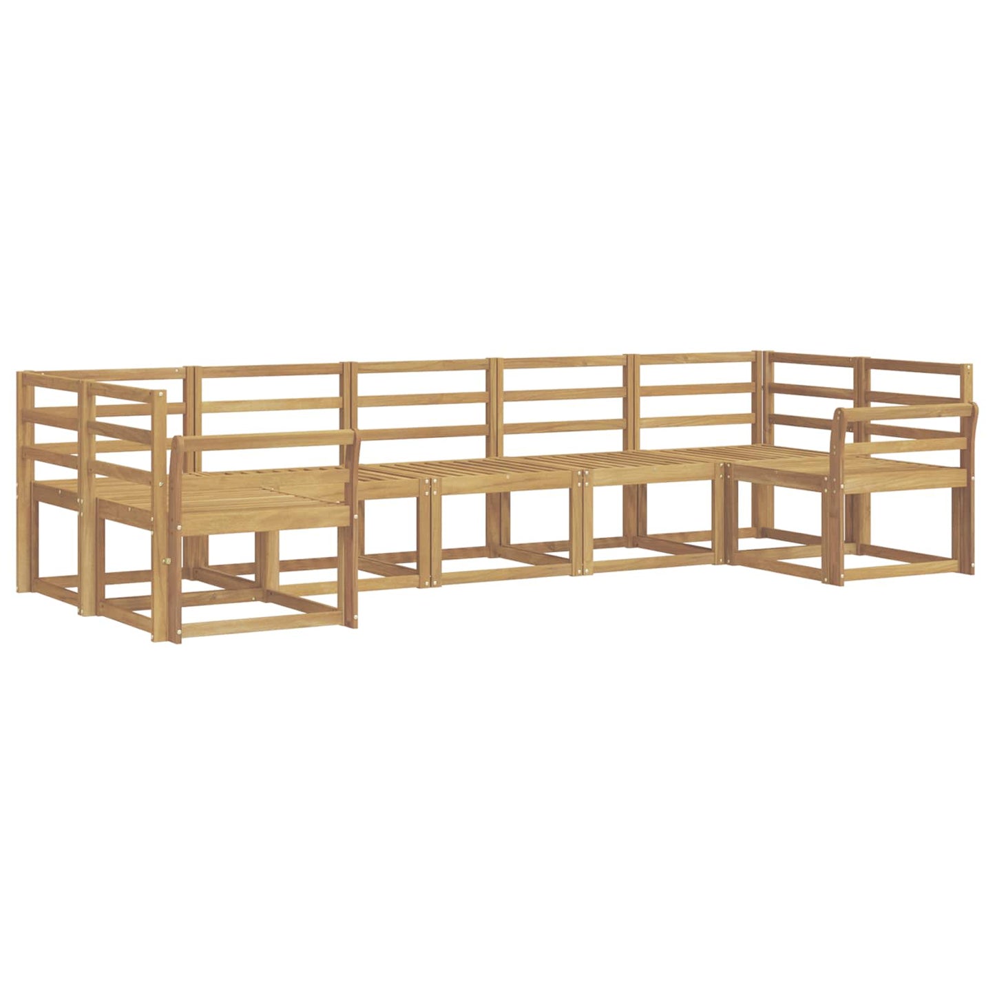 vidaXL Outdoor Sofa Set 7 pcs White Solid Acacia Wood