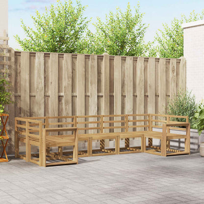 vidaXL Outdoor Sofa Set 7 pcs White Solid Acacia Wood