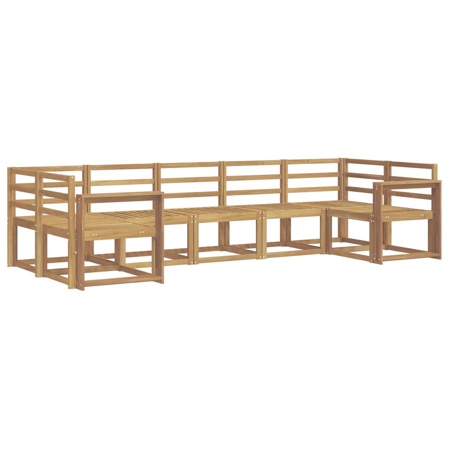 vidaXL Outdoor Sofa Set 7 pcs White Solid Acacia Wood