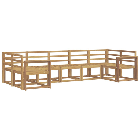 vidaXL Outdoor Sofa Set 7 pcs White Solid Acacia Wood