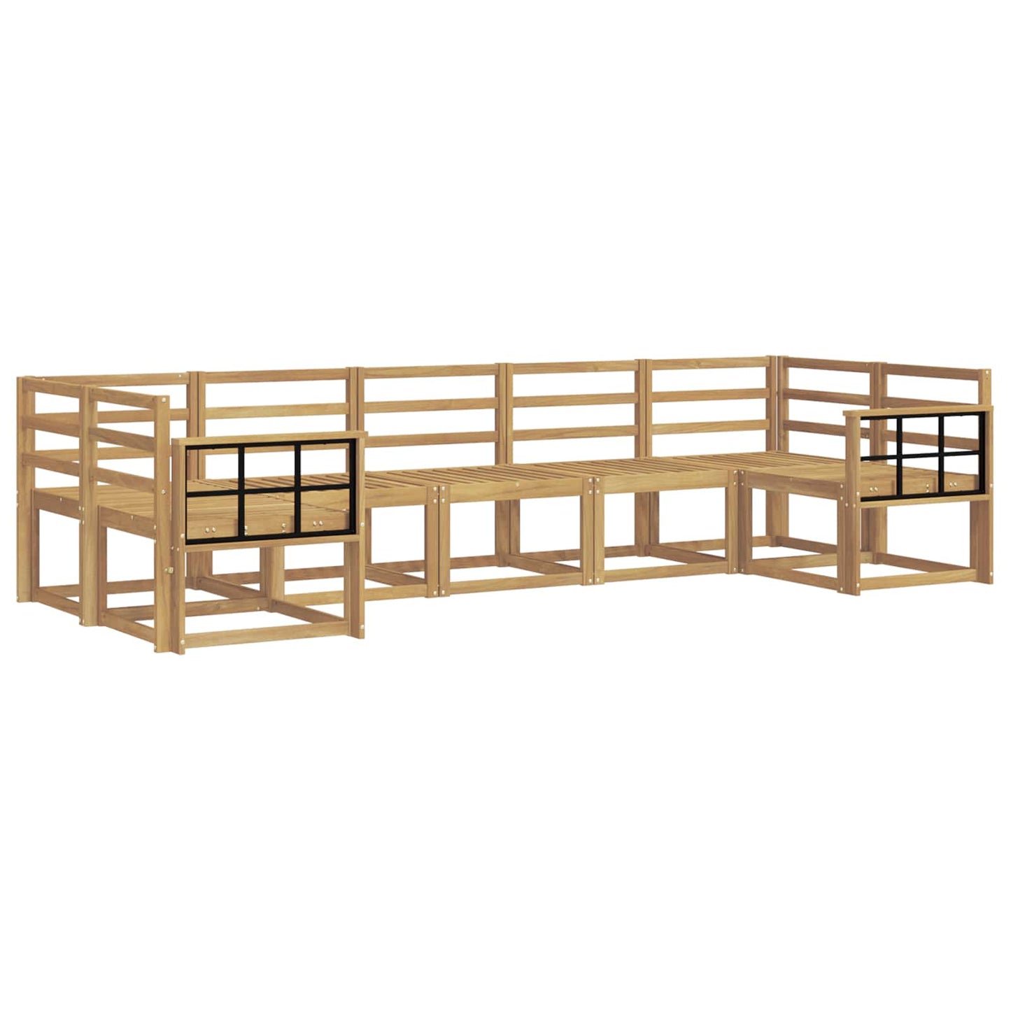 vidaXL Outdoor Sofa Set 7 pcs White Solid Acacia Wood