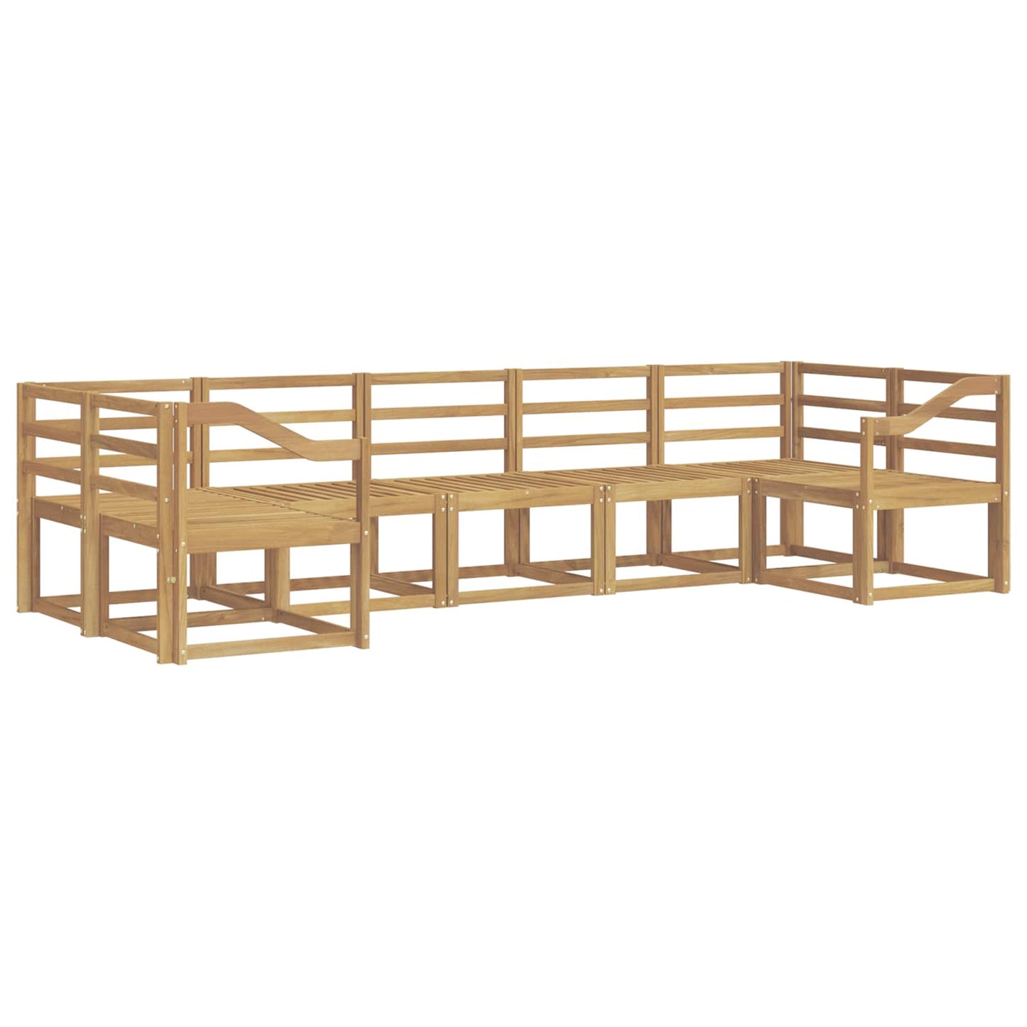 vidaXL Outdoor Sofa Set 7 pcs White Solid Acacia Wood