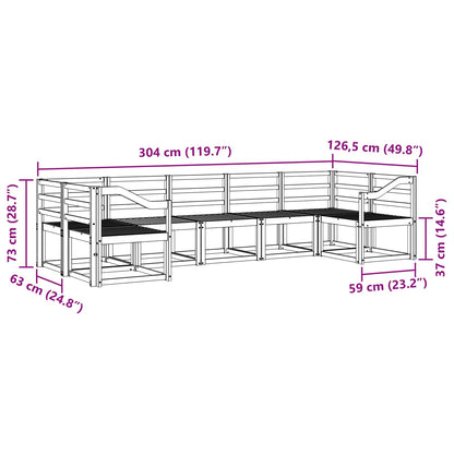 vidaXL Outdoor Sofa Set 7 pcs White Solid Acacia Wood