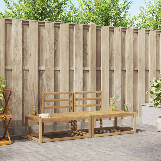 vidaXL Outdoor Sofa Set 2 pcs White Solid Acacia Wood