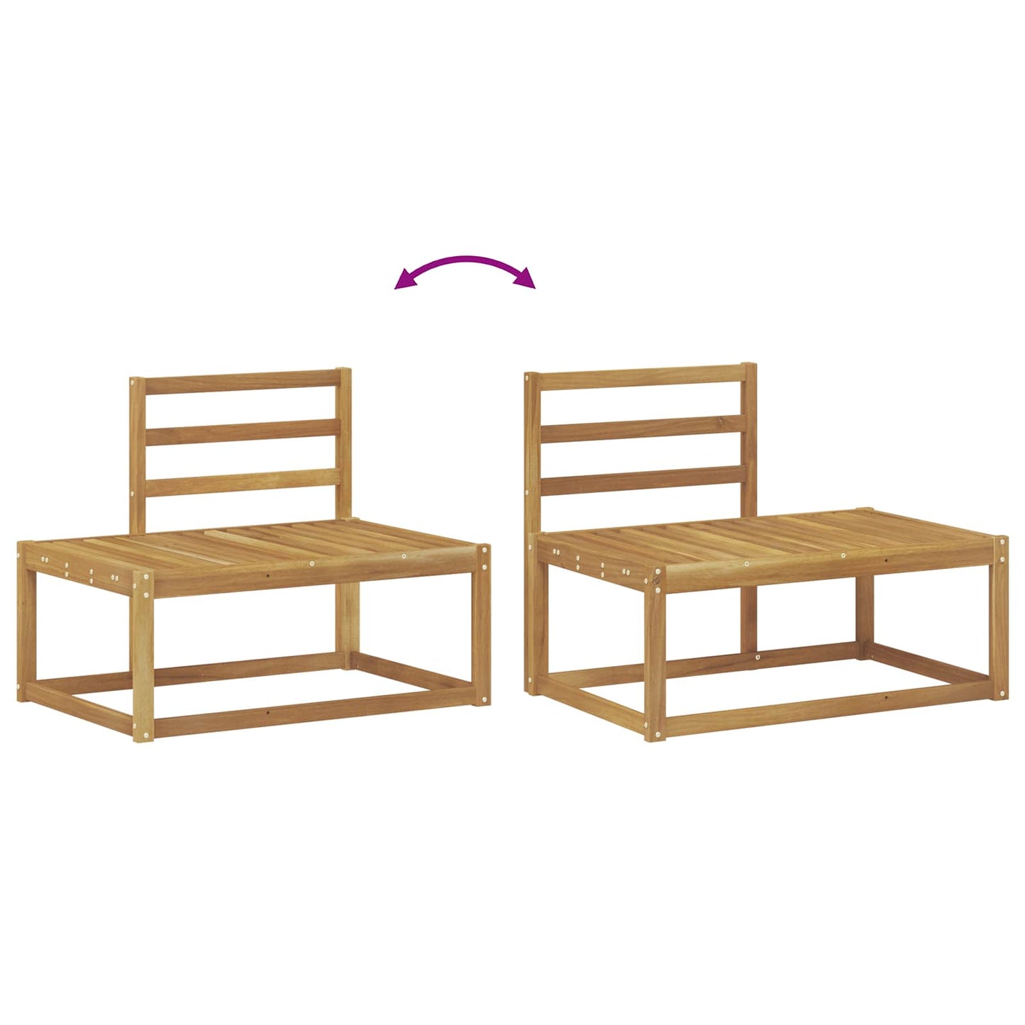 vidaXL Outdoor Sofa Set 2 pcs White Solid Acacia Wood
