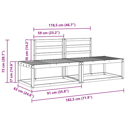 vidaXL Outdoor Sofa Set 2 pcs White Solid Acacia Wood