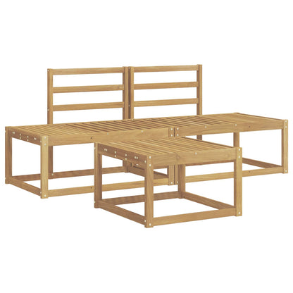 vidaXL Outdoor Sofa Set 3 pcs White Solid Acacia Wood