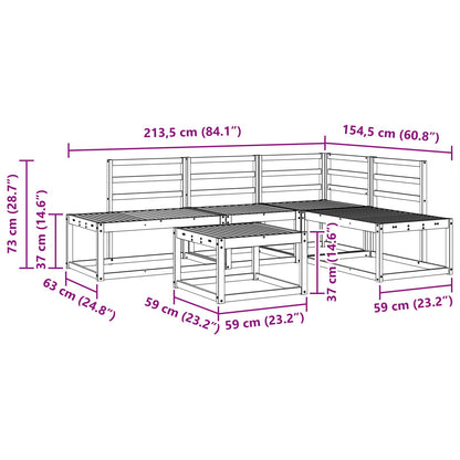 vidaXL Outdoor Sofa Set 5 Piece White