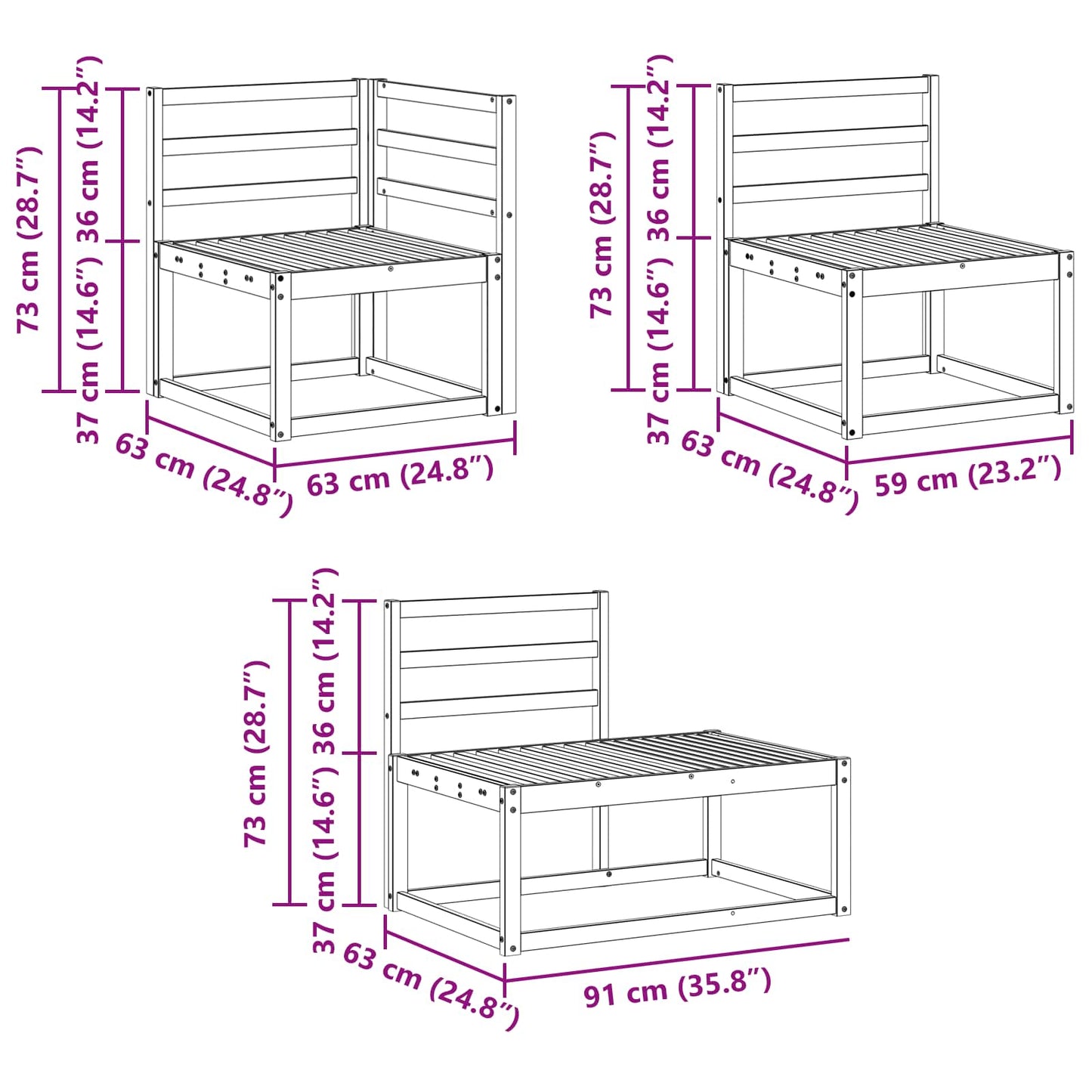 vidaXL Outdoor Sofa Set