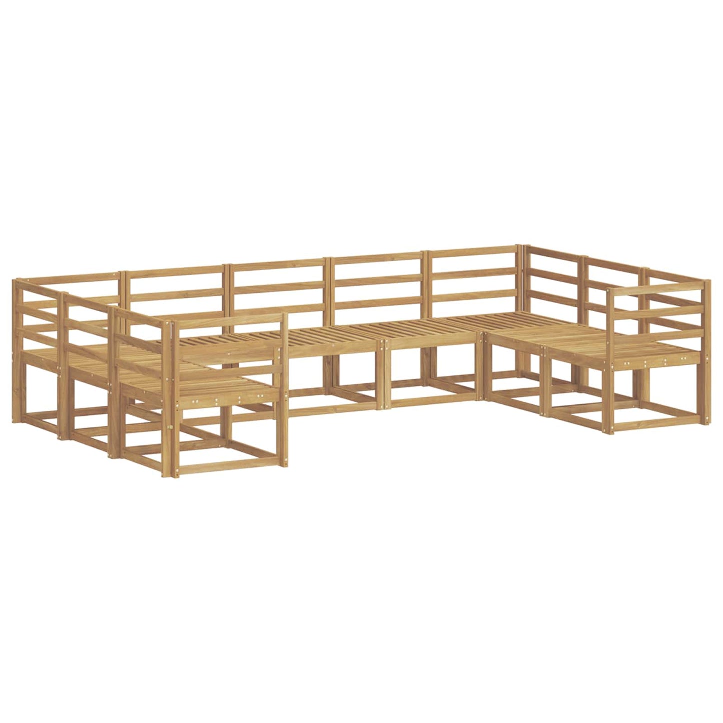 vidaXL Outdoor Sofa Set 9 pcs White Solid Acacia Wood