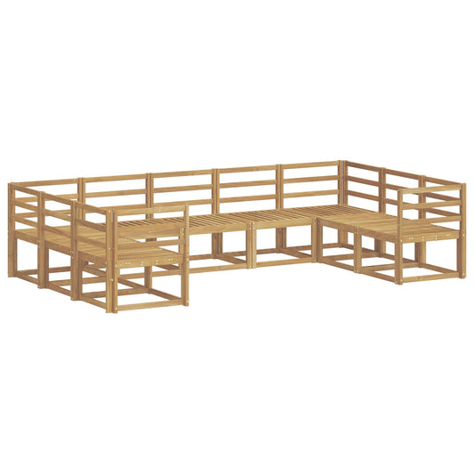 vidaXL Outdoor Sofa Set 9 pcs White Solid Acacia Wood