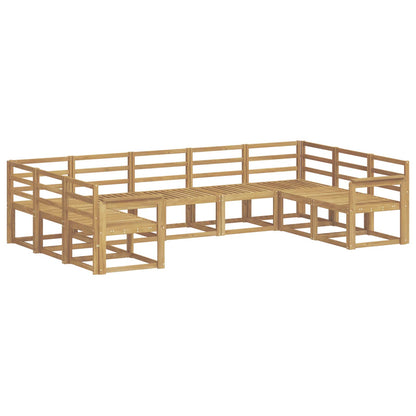 vidaXL Outdoor Sofa Set 9 pcs White Solid Acacia Wood
