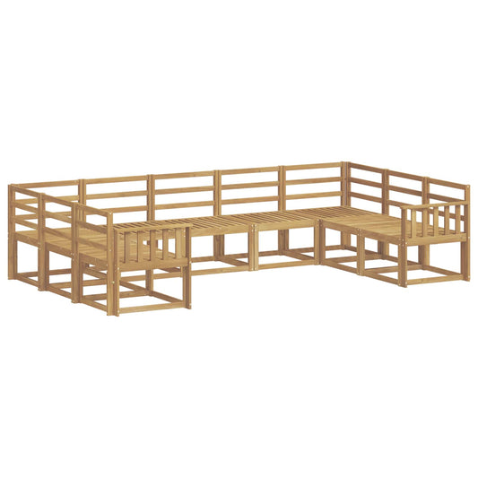 vidaXL Outdoor Sofa Set 9 pcs White Solid Acacia Wood