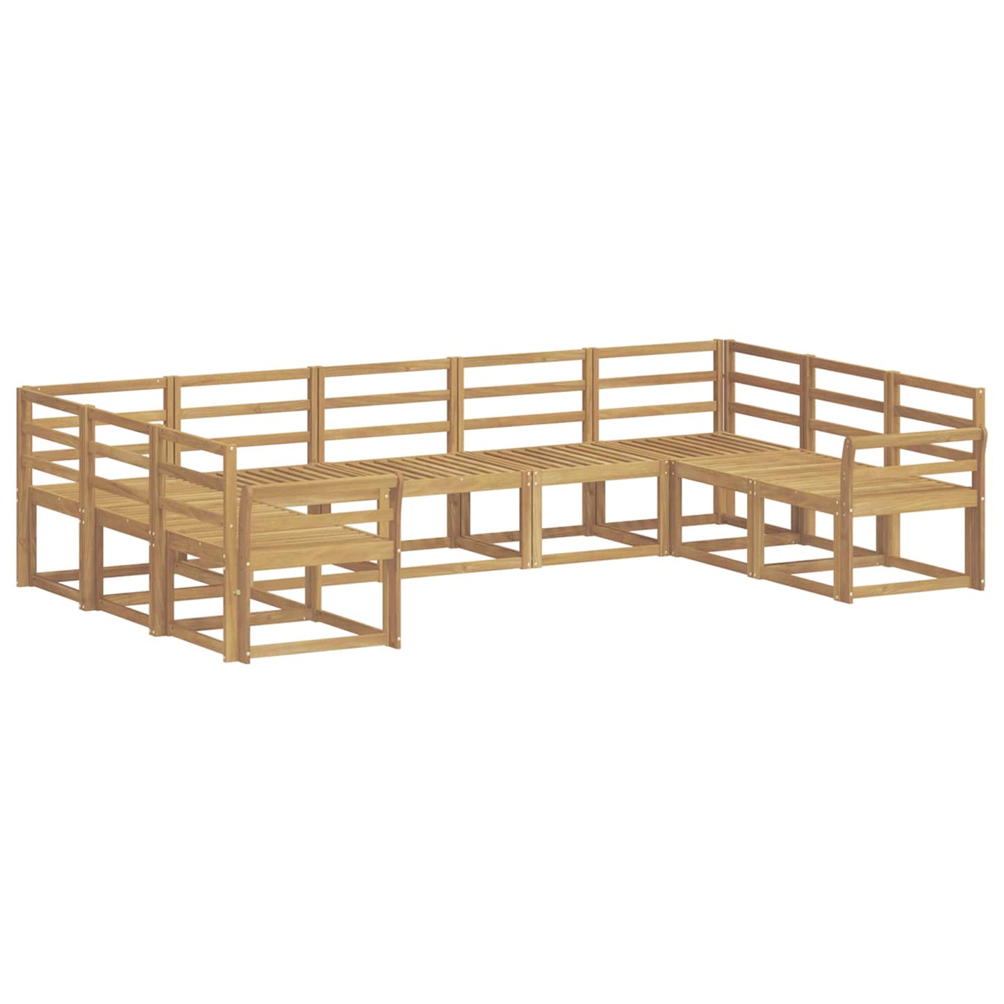 vidaXL Outdoor Sofa Set 9 pcs White Solid Acacia Wood