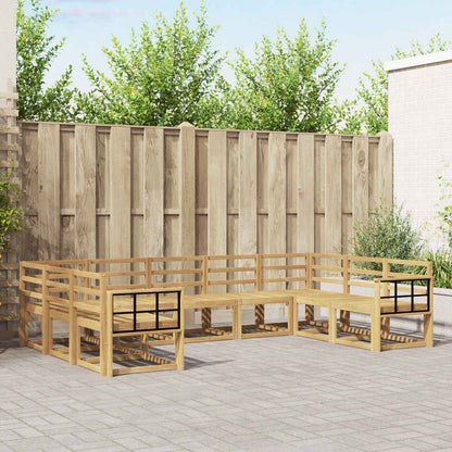 vidaXL Outdoor Sofa Set 9 pcs White Solid Acacia Wood