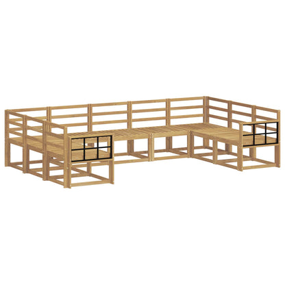 vidaXL Outdoor Sofa Set 9 pcs White Solid Acacia Wood