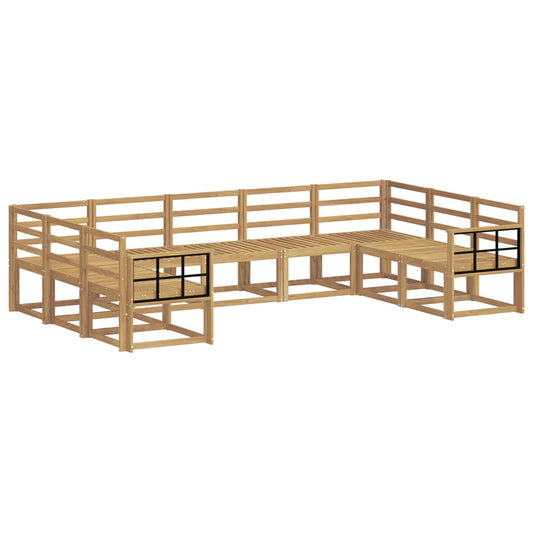 vidaXL Outdoor Sofa Set 9 pcs White Solid Acacia Wood