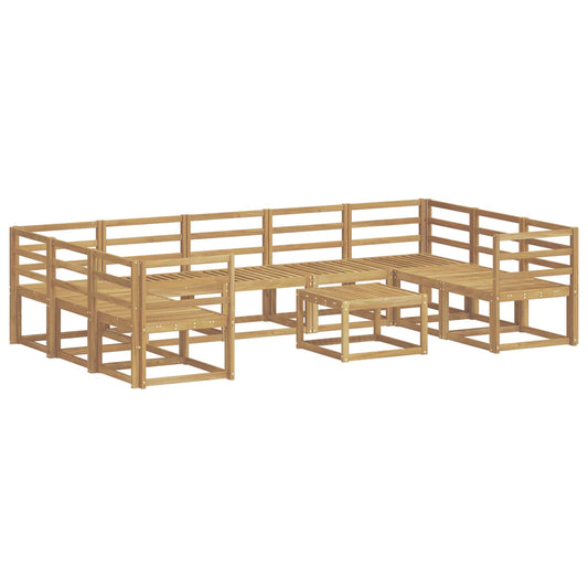 vidaXL Outdoor Sofa Set 10 pcs White Solid Acacia Wood