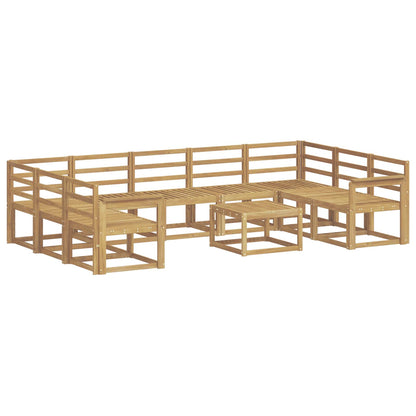 vidaXL Outdoor Sofa Set 10 pcs White Solid Acacia Wood