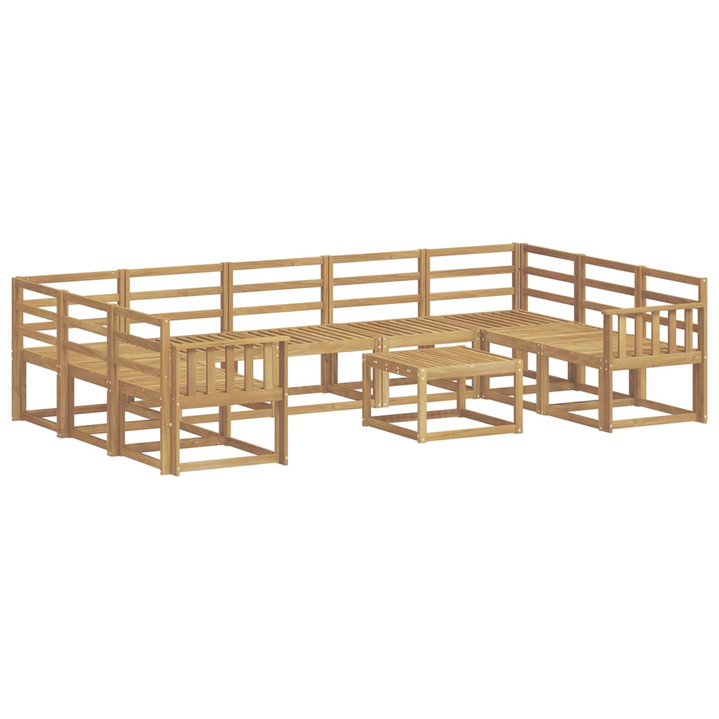 vidaXL Outdoor Sofa Set 10 pcs White Solid Acacia Wood