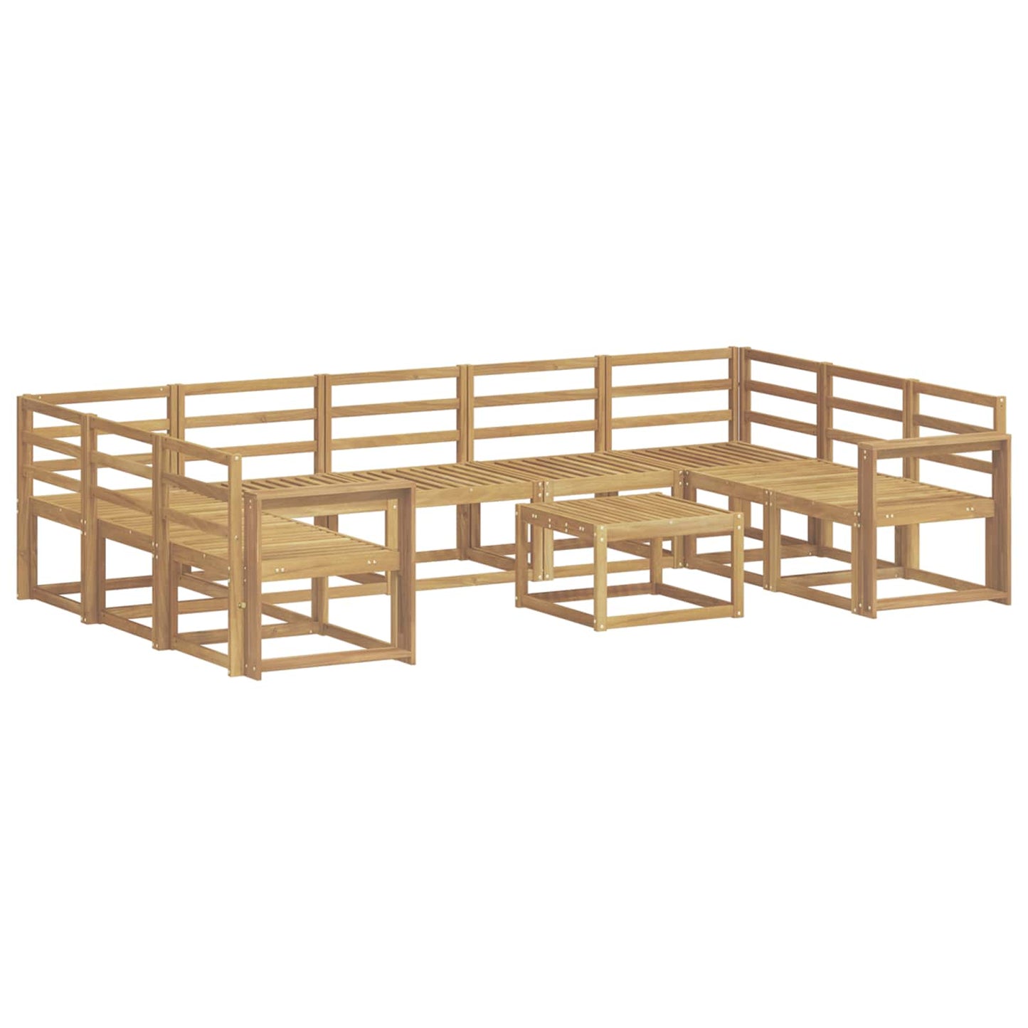 vidaXL Outdoor Sofa Set 10 pcs White Solid Acacia Wood