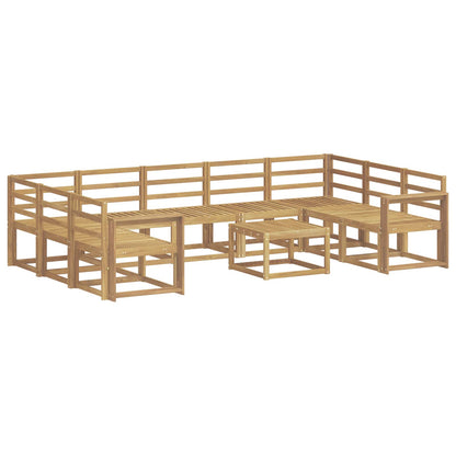 vidaXL Outdoor Sofa Set 10 pcs White Solid Acacia Wood