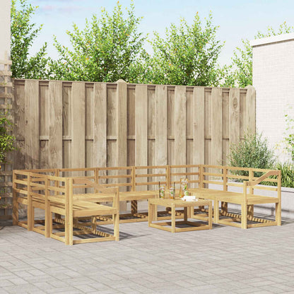 vidaXL Outdoor Sofa Set 10 pcs White Solid Acacia Wood