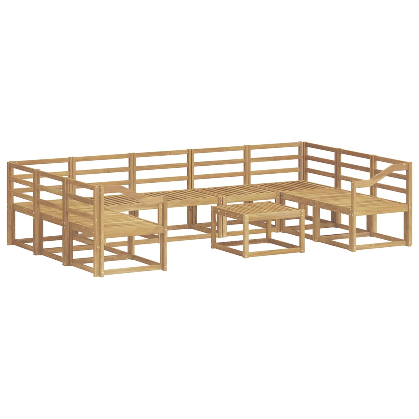 vidaXL Outdoor Sofa Set 10 pcs White Solid Acacia Wood