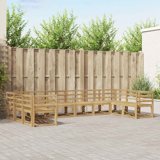 vidaXL Outdoor Sofa Set 10 pcs White Solid Acacia Wood
