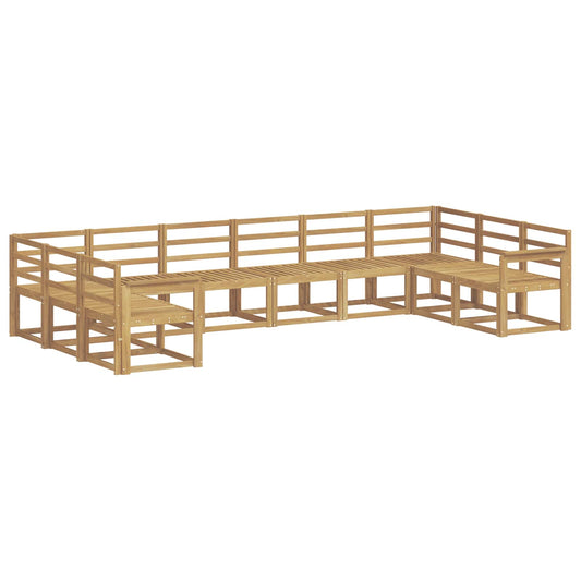 vidaXL Outdoor Sofa Set 10 pcs White Solid Acacia Wood
