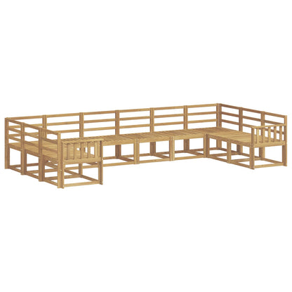 vidaXL Outdoor Sofa Set 10 pcs White Solid Acacia Wood