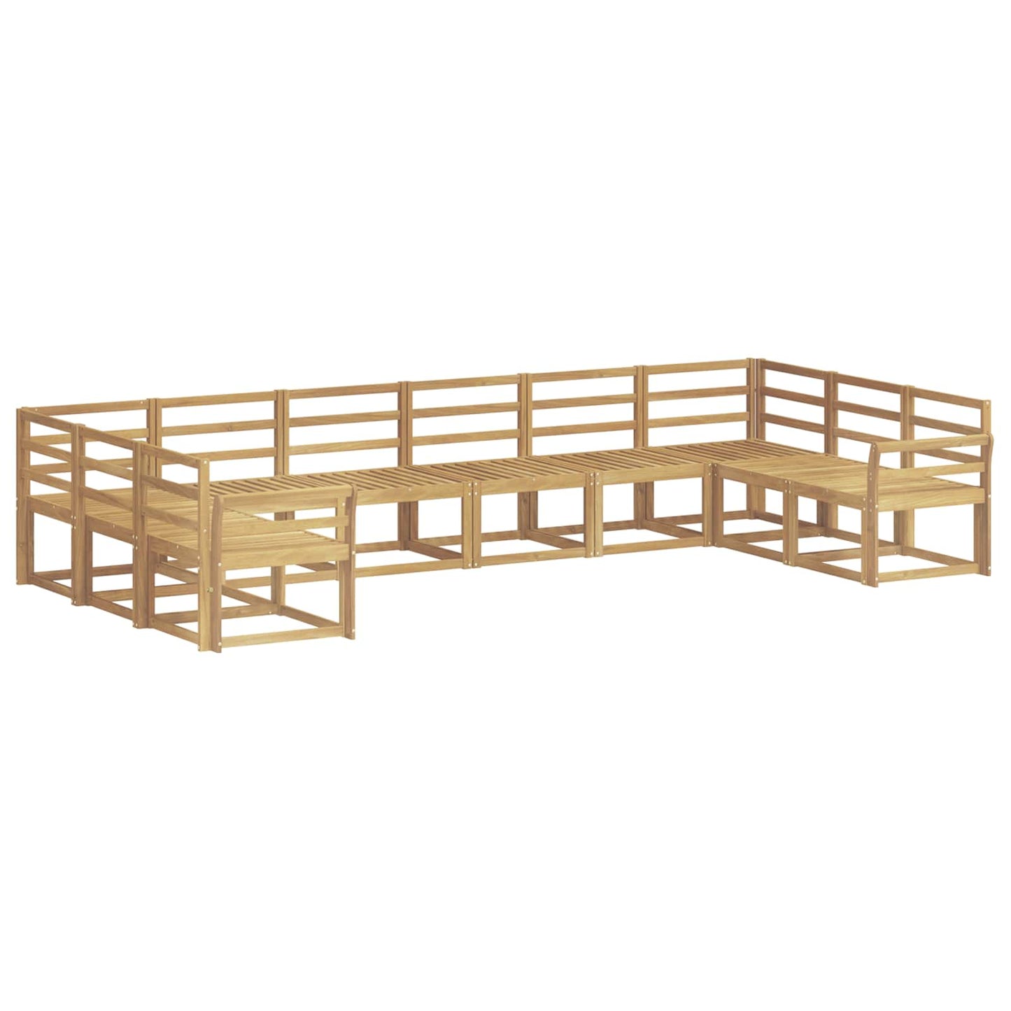 vidaXL Outdoor Sofa Set 10 pcs White Solid Acacia Wood