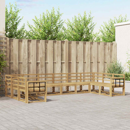 vidaXL Outdoor Sofa Set 10 pcs White Solid Acacia Wood