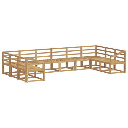 vidaXL Outdoor Sofa Set 10 pcs White Solid Acacia Wood