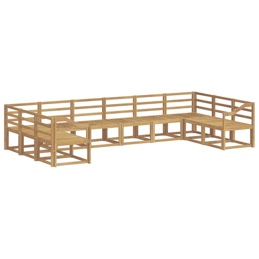 vidaXL Outdoor Sofa Set 10 pcs White Solid Acacia Wood