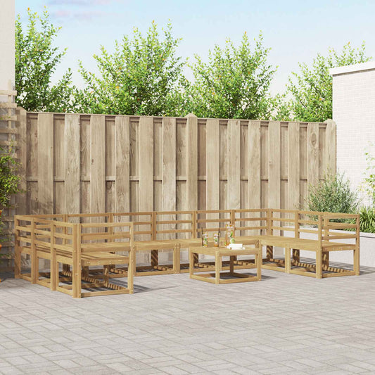 vidaXL Outdoor Sofa Set 11 pcs White Solid Acacia Wood