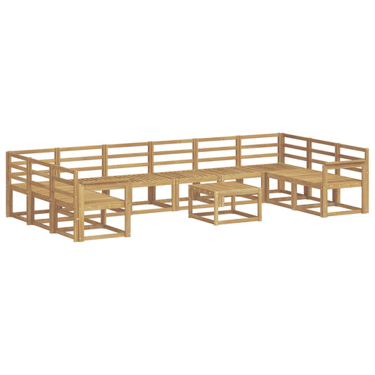 vidaXL Outdoor Sofa Set 11 pcs White Solid Acacia Wood
