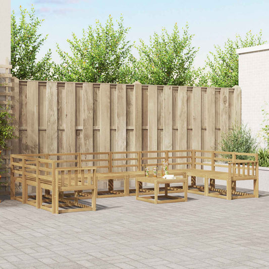 vidaXL Outdoor Sofa Set 11 pcs White Solid Acacia Wood