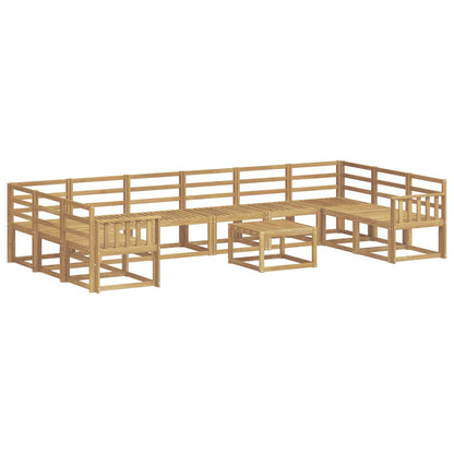 vidaXL Outdoor Sofa Set 11 pcs White Solid Acacia Wood