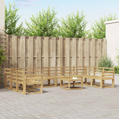 vidaXL Outdoor Sofa Set 11 pcs White Solid Acacia Wood