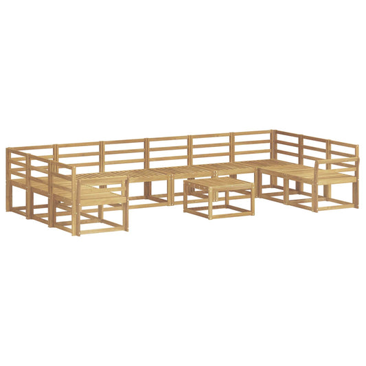 vidaXL Outdoor Sofa Set 11 pcs White Solid Acacia Wood