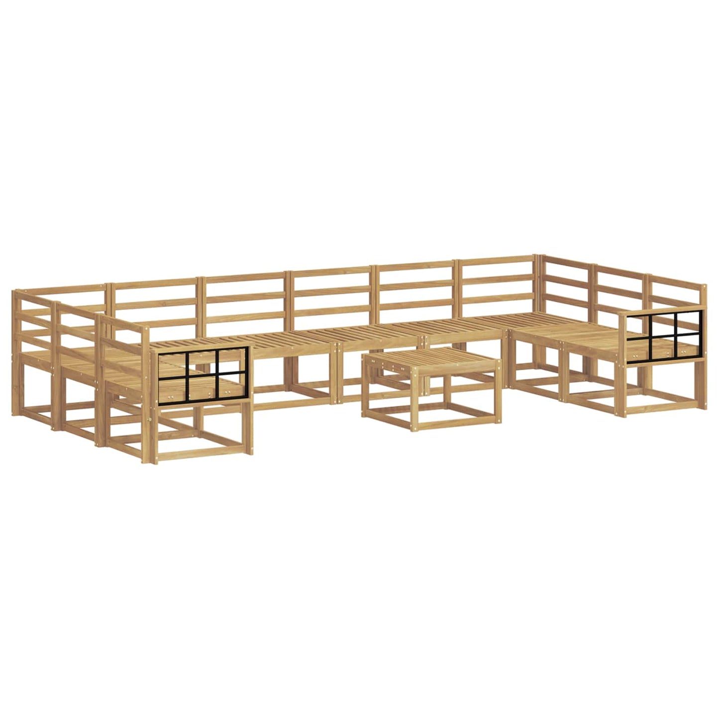 vidaXL Outdoor Sofa Set 11 pcs White Solid Acacia Wood