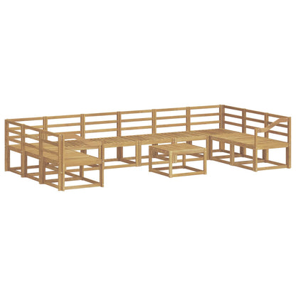vidaXL Outdoor Sofa Set 11 pcs White Solid Acacia Wood