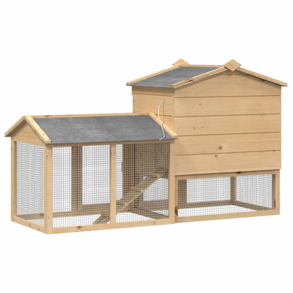vidaXL Chicken Coop 2 pcs Brown Solid Pine Wood