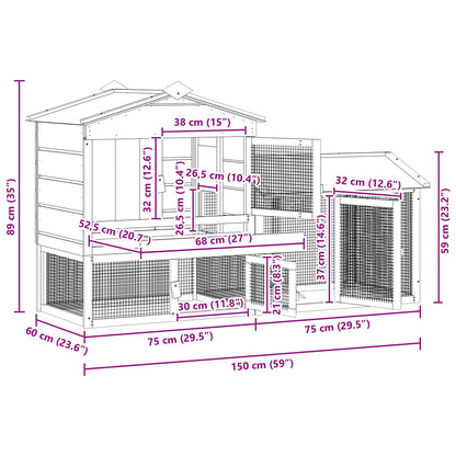 vidaXL Chicken Coop 2 pcs Brown Solid Pine Wood