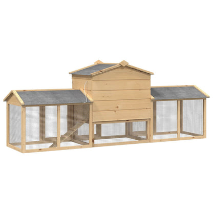vidaXL Chicken Coop 3 pcs Brown Solid Pine Wood